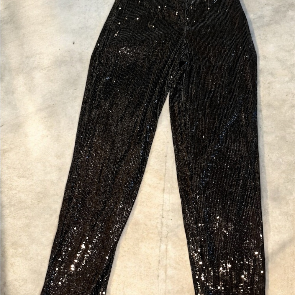 Express Shimmering Black Sequin Trousers